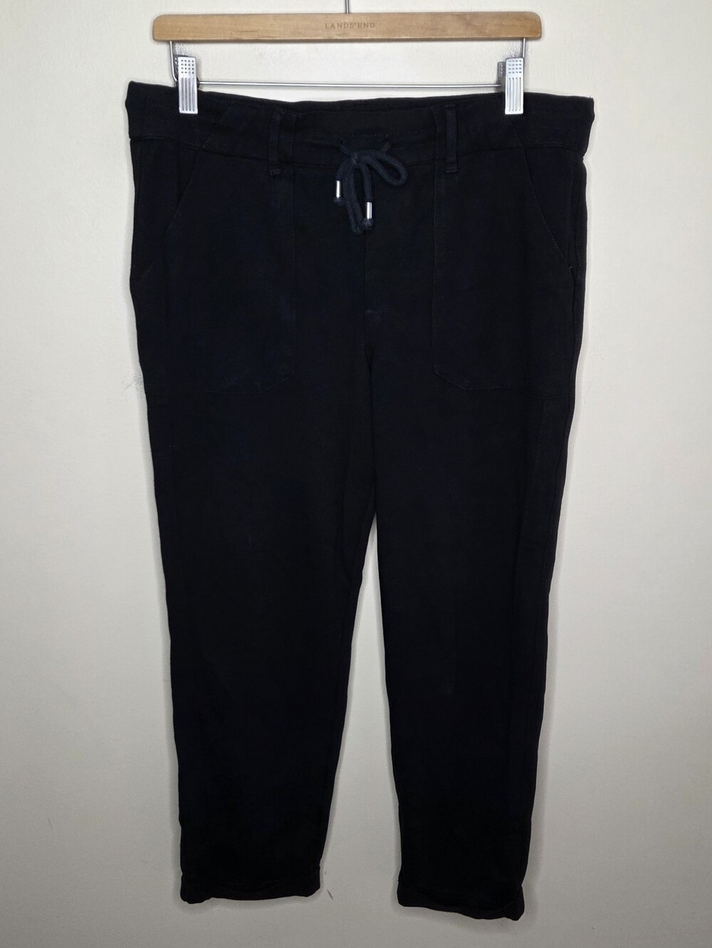 Democracy Black Drawstring Waist Cuffed High Rise Joggers Pants Size Large